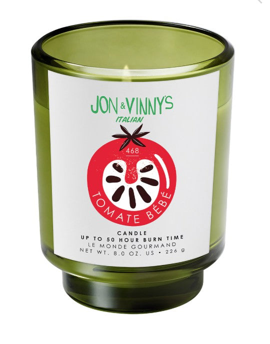 Le Monde Gourmand & Jon & Vinny's -Tomate Bebe 8 oz Candle & Lighter